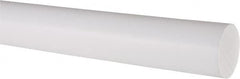 Made in USA - 1' Long, 1-1/2" Diam, PTFE (Virgin) Plastic Rod - White - Benchmark Tooling