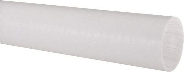 Made in USA - 1' Long, 2" Diam, PTFE (Virgin) Plastic Rod - White - Benchmark Tooling