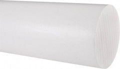 Made in USA - 1' Long, 3-1/2" Diam, PTFE (Virgin) Plastic Rod - White - Benchmark Tooling