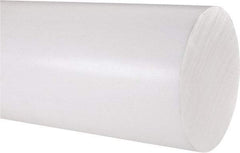 Made in USA - 1' Long, 4" Diam, PTFE (Virgin) Plastic Rod - White - Benchmark Tooling