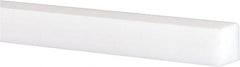 Made in USA - 4' x 3/16" x 3/16" White PTFE (Virgin) Square Bar - Benchmark Tooling