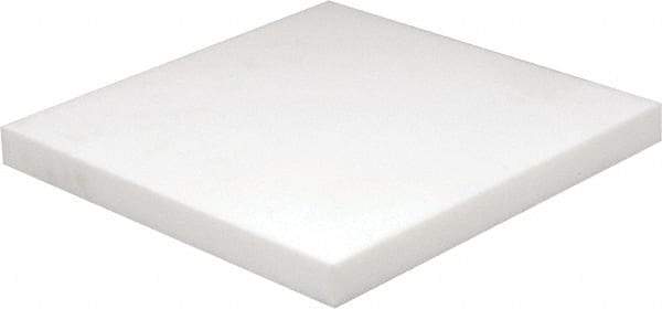 Made in USA - 1" Thick x 12" Wide x 1' Long, PTFE (Virgin) Sheet - White, +0.087/-0.043 Tolerance - Benchmark Tooling