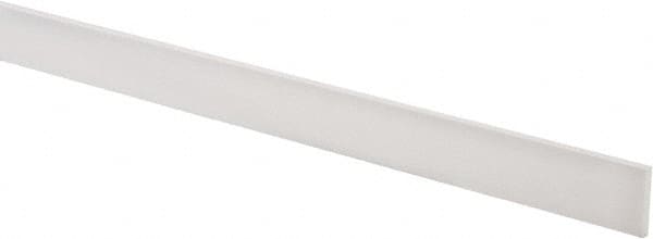 Made in USA - 4 Ft. Long x 1 Inch Wide x 1/8 Inch High, Virgin PTFE, Rectangular Plastic Bar - White, +/- 0.060 Tolerance - Benchmark Tooling