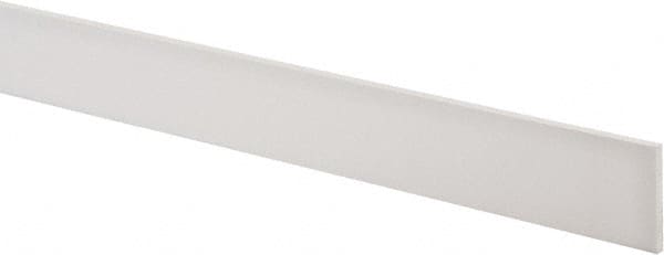 Made in USA - 4 Ft. Long x 1-1/2 Inch Wide x 1/8 Inch High, Virgin PTFE, Rectangular Plastic Bar - White, +/- 0.060 Tolerance - Benchmark Tooling