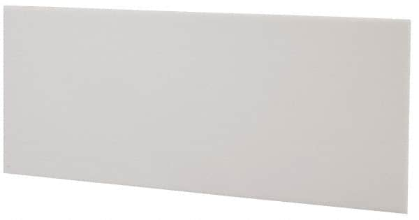 Made in USA - 2 Ft. Long x 4 Inch Wide x 1/8 Inch High, Virgin PTFE, Rectangular Plastic Bar - White, +/- 0.060 Tolerance - Benchmark Tooling