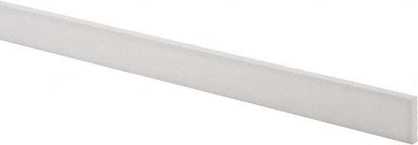 Made in USA - 2 Ft. Long x 1 Inch Wide x 3/16 Inch High, Virgin PTFE, Rectangular Plastic Bar - White, +/- 0.060 Tolerance - Benchmark Tooling