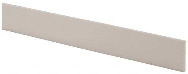 Made in USA - 4 Ft. Long x 1 Inch Wide x 3/16 Inch High, Virgin PTFE, Rectangular Plastic Bar - White, +/- 0.060 Tolerance - Benchmark Tooling