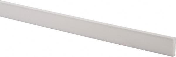 Made in USA - 2 Ft. Long x 1 Inch Wide x 1/4 Inch High, Virgin PTFE, Rectangular Plastic Bar - White, +/- 0.060 Tolerance - Benchmark Tooling