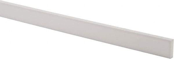 Made in USA - 3 Ft. Long x 1 Inch Wide x 1/4 Inch High, Virgin PTFE, Rectangular Plastic Bar - White, +/- 0.060 Tolerance - Benchmark Tooling