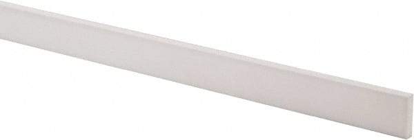 Made in USA - 4 Ft. Long x 1 Inch Wide x 1/4 Inch High, Virgin PTFE, Rectangular Plastic Bar - White, +/- 0.060 Tolerance - Benchmark Tooling