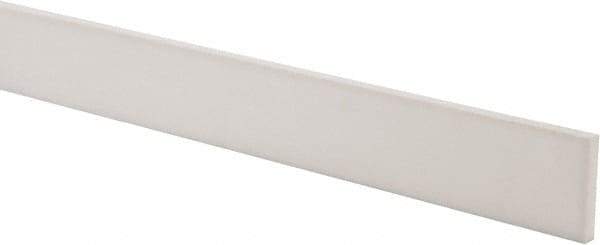 Made in USA - 2 Ft. Long x 1-1/2 Inch Wide x 1/4 Inch High, Virgin PTFE, Rectangular Plastic Bar - White, +/- 0.060 Tolerance - Benchmark Tooling