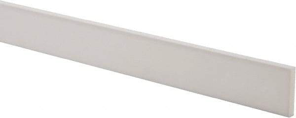 Made in USA - 3 Ft. Long x 1-1/2 Inch Wide x 1/4 Inch High, Virgin PTFE, Rectangular Plastic Bar - White, +/- 0.060 Tolerance - Benchmark Tooling