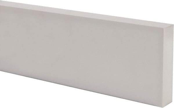 Made in USA - 1 Ft. Long x 4 Inch Wide x 1 Inch High, Virgin PTFE, Rectangular Plastic Bar - White, +/- 0.060 Tolerance - Benchmark Tooling