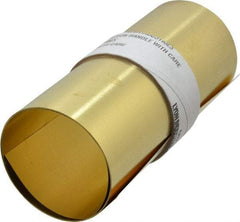 Made in USA - 5 Ft. Long x 6 Inch Wide x 0.004 Inch Thick, Roll Shim Stock - Brass - Benchmark Tooling