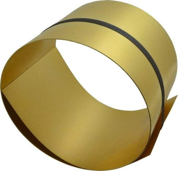 Made in USA - 5 Ft. Long x 6 Inch Wide x 0.02 Inch Thick, Roll Shim Stock - Brass - Benchmark Tooling