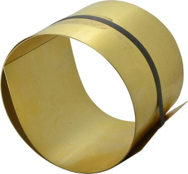 Made in USA - 5 Ft. Long x 6 Inch Wide x 0.025 Inch Thick, Roll Shim Stock - Brass - Benchmark Tooling