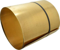 Made in USA - 10 Ft. Long x 12 Inch Wide x 0.02 Inch Thick, Roll Shim Stock - Brass - Benchmark Tooling