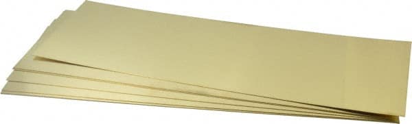 Made in USA - 10 Piece, 18 Inch Long x 6 Inch Wide x 0.025 Inch Thick, Shim Sheet Stock - Brass - Benchmark Tooling