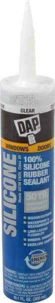 DAP - 10.1 oz Tube Clear RTV Silicone Joint Sealant - -40 to 400°F Operating Temp, 10 to 20 min Tack Free Dry Time, 24 hr Full Cure Time - Benchmark Tooling