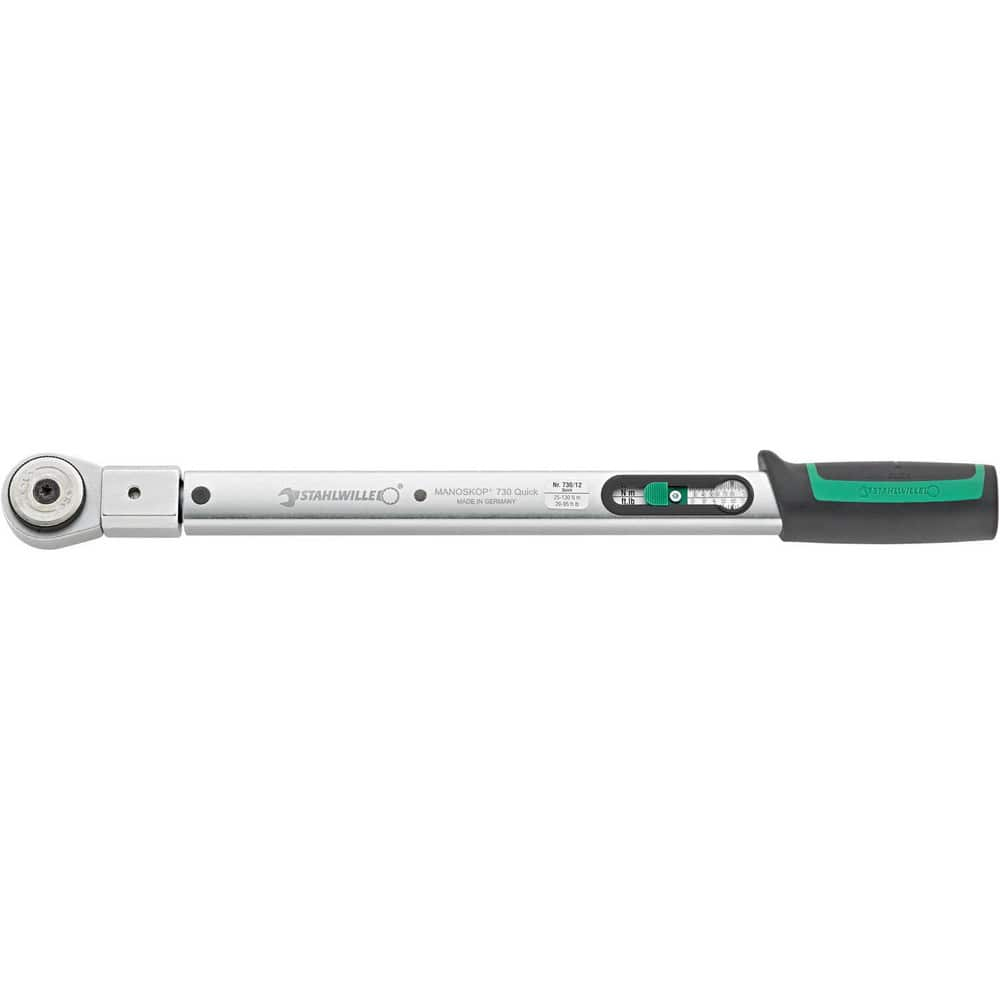 Torque Wrenches; Wrench Type: Torque; Drive Type: Square Drive; Torque Measurement Type: Foot Pound; Nm; Minimum Torque (Ft/Lb): 20.00; Maximum Torque (Ft/Lb): 95.00; Overall Length (Decimal Inch): 18.7000; Head Type: Reversible Ratcheting; Interchageable