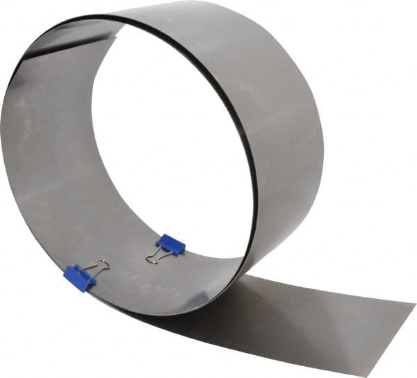 Made in USA - 2.50 m Long x 150 mm Wide x 0.5 mm Thick, Roll Shim Stock - Steel - Benchmark Tooling