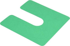 Made in USA - 20 Piece, 4" Wide x 4" Long Plastic Slotted Shim - Green - Benchmark Tooling