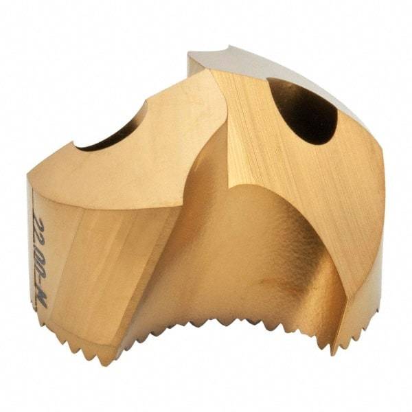 Seco - Series SD100, 22mm Diam 140° Replaceable Drill Tip - Carbide, TiAlN Finish, Through Coolant - Benchmark Tooling