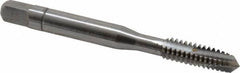 Balax - 1/4-20 UNC, 3 Flute, Bright Finish, Powdered Metal Spiral Point Tap - Plug Chamfer, Right Hand Thread, 2-1/2" OAL, 0.83" Thread Length, 0.255" Shank Diam, Series BX100 - Exact Industrial Supply