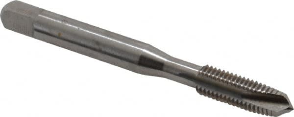 Balax - 1/4-28 UNF, 3 Flute, Bright Finish, Powdered Metal Spiral Point Tap - Plug Chamfer, Right Hand Thread, 2-1/2" OAL, 0.83" Thread Length, 0.255" Shank Diam, 2B Class of Fit, Series BX100 - Exact Industrial Supply