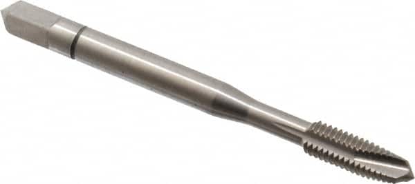 Balax - #10-32 UNF, 3 Flute, Bright Finish, Powdered Metal Spiral Point Tap - Plug Chamfer, Right Hand Thread, 2-3/8" OAL, 0.64" Thread Length, 0.194" Shank Diam, Series BX100 - Exact Industrial Supply