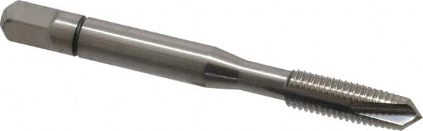 Balax - 1/4-28 UNF, 3 Flute, Bright Finish, Powdered Metal Spiral Point Tap - Plug Chamfer, Right Hand Thread, 2-1/2" OAL, 0.83" Thread Length, 0.255" Shank Diam, Series BX150 - Exact Industrial Supply