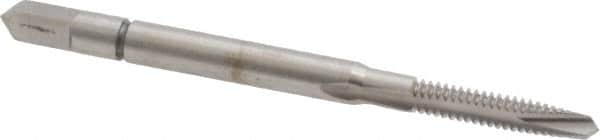 Balax - #4-40 UNC, 2 Flute, Bright Finish, Powdered Metal Spiral Point Tap - Plug Chamfer, Right Hand Thread, 1-7/8" OAL, 0.56" Thread Length, 0.141" Shank Diam, Series BX150 - Exact Industrial Supply
