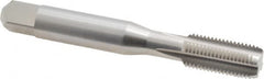 Balax - 3/8-24 UNF 4 Flute Bright Finish Cobalt Straight Flute Machine Tap - Bottoming, Right Hand Thread, 2-15/16" OAL, 0.98" Thread Length, H5 Limit, Oversize - Exact Industrial Supply