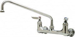 T&S Brass - Wall Mount, Kitchen Faucet without Spray - Swivel Base Faucet, Lever Handle, Low Spout, No Drain - Benchmark Tooling