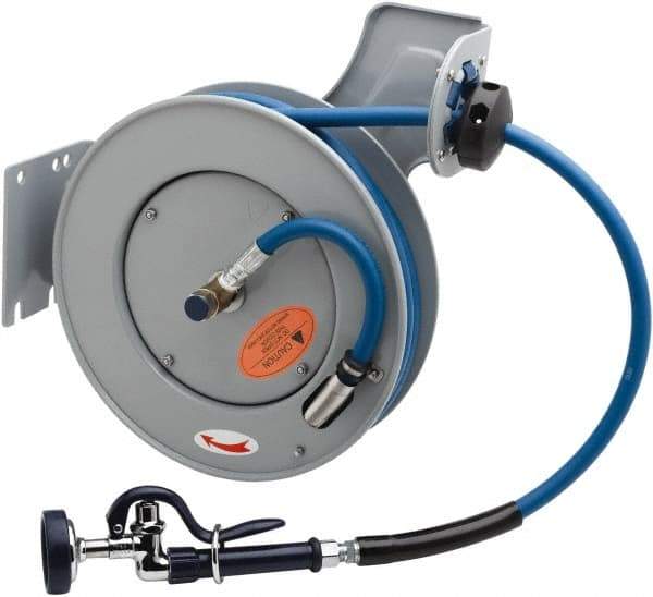 T&S Brass - 35' Spring Retractable Hose Reel - 300 psi, Hose Included - Benchmark Tooling