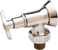 T&S Brass - Flange 1/2 Inlet, 125 Max psi, Chrome Plated, Chrome Plated Loose Key Stop - 1/2 NPT Outlet, Angle, Chrome Handle - Benchmark Tooling