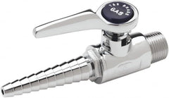 T&S Brass - 3/8" Pipe, Ball Head Hose Gas Cock - Chrome Plated Brass - Benchmark Tooling