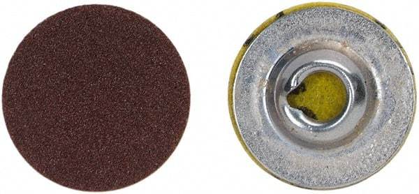 Merit Abrasives - 3/4" Disc Diam, 36 Grit, Aluminum Oxide Quick Change Disc - Type S Attaching System, Coated, Brown, 40,000 RPM, ALO Series - Benchmark Tooling