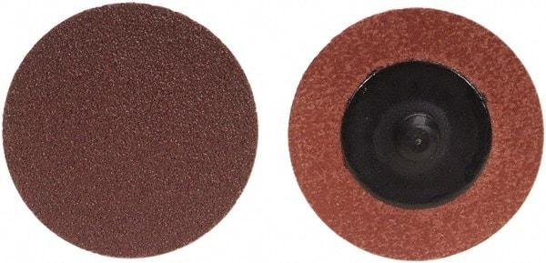Merit Abrasives - 2" Disc Diam, 40 Grit, Aluminum Oxide Quick Change Disc - Type R Attaching System, Coated, Brown, 30,000 RPM, ALO Series - Benchmark Tooling