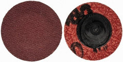 Merit Abrasives - 1" Disc Diam, 180 Grit, Aluminum Oxide Quick Change Disc - Type R Attaching System, Coated, Brown, 40,000 RPM, ALO Series - Benchmark Tooling