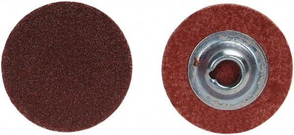 Merit Abrasives - 1" Disc Diam, 180 Grit, Aluminum Oxide Quick Change Disc - Type S Attaching System, Coated, Brown, 40,000 RPM, ALO Series - Benchmark Tooling