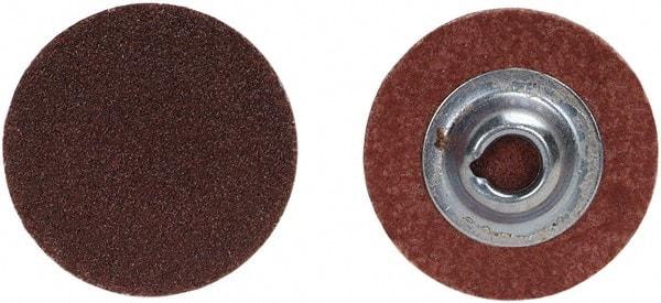 Merit Abrasives - 4" Disc Diam, 80 Grit, Aluminum Oxide Quick Change Disc - Type S Attaching System, Coated, Brown, 12,000 RPM, ALO Series - Benchmark Tooling