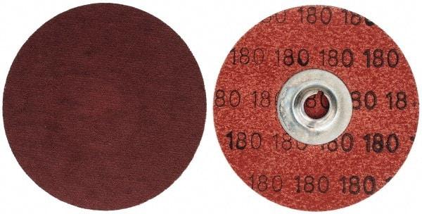 Merit Abrasives - 3" Disc Diam, 180 Grit, Aluminum Oxide Quick Change Disc - Type S Attaching System, Coated, Brown, 20,000 RPM, ALO Series - Benchmark Tooling