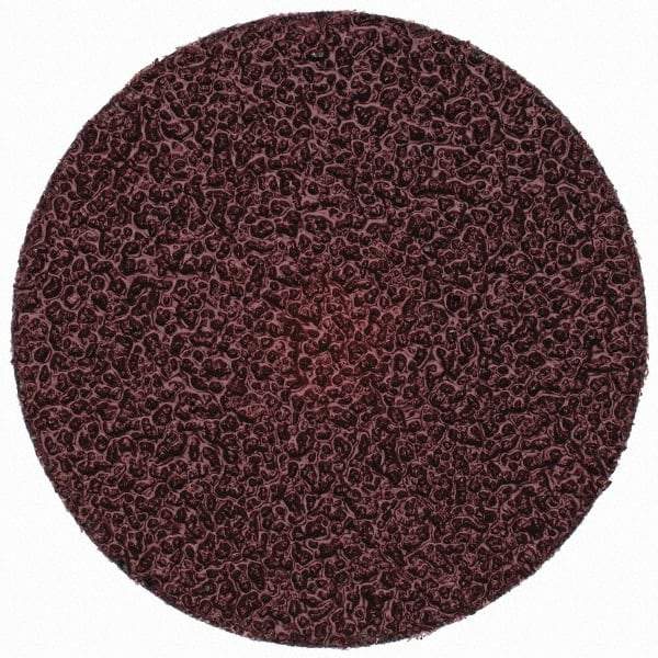 Merit Abrasives - 3" Disc Diam, 24 Grit, Aluminum Oxide Quick Change Disc - Type S Attaching System, Coated, Brown, 20,000 RPM, ALO Series - Benchmark Tooling