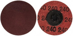 Merit Abrasives - 2" Disc Diam, 240 Grit, Aluminum Oxide Quick Change Disc - Type P Attaching System, Coated, Brown, 30,000 RPM, ALO Series - Benchmark Tooling