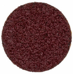 Merit Abrasives - 3/4" Disc Diam, 50 Grit, Aluminum Oxide Quick Change Disc - Type P Attaching System, Coated, Brown, 40,000 RPM, ALO Series - Benchmark Tooling