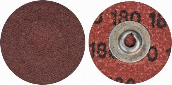 Merit Abrasives - 1-1/2" Disc Diam, 180 Grit, Aluminum Oxide Quick Change Disc - Type S Attaching System, Coated, Brown, 30,000 RPM, ALO Series - Benchmark Tooling