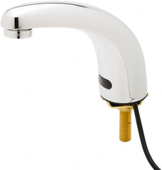 T&S Brass - Deck Mounted Single Hole Electronic User Adjustable Temperature Control Mixer Faucet - Powered by 120 Volt AC/DC, 5" Cast Spout, Single Hole Mounting Centers - Benchmark Tooling