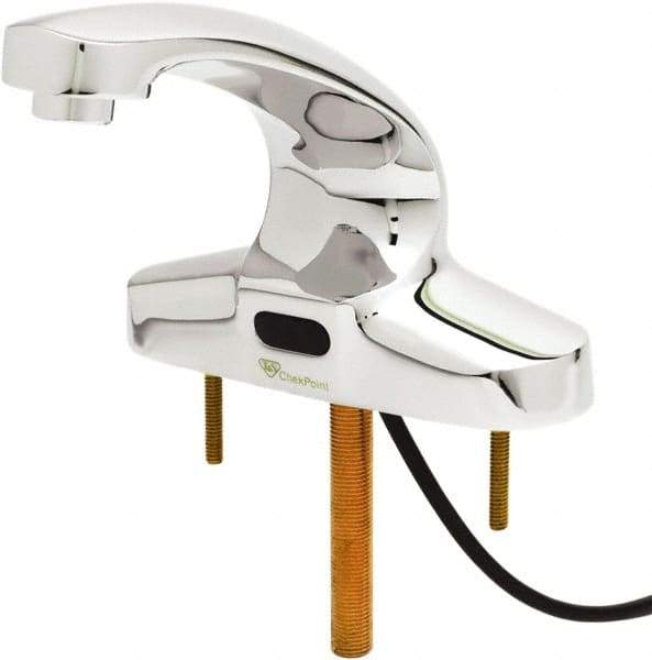 T&S Brass - Deck Plate Mounted Electronic User Adjustable Temperature Control Mixer Faucet - Powered by 120 Volt AC/DC, 5" Cast Spout, 4" Mounting Centers - Benchmark Tooling