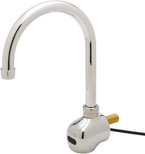 T&S Brass - Wall Mount Electronic User Adjustable Temperature Control Mixer Faucet - Powered by 120 Volt AC/DC, Gooseneck Spout, 6-3/8" Mounting Centers - Benchmark Tooling